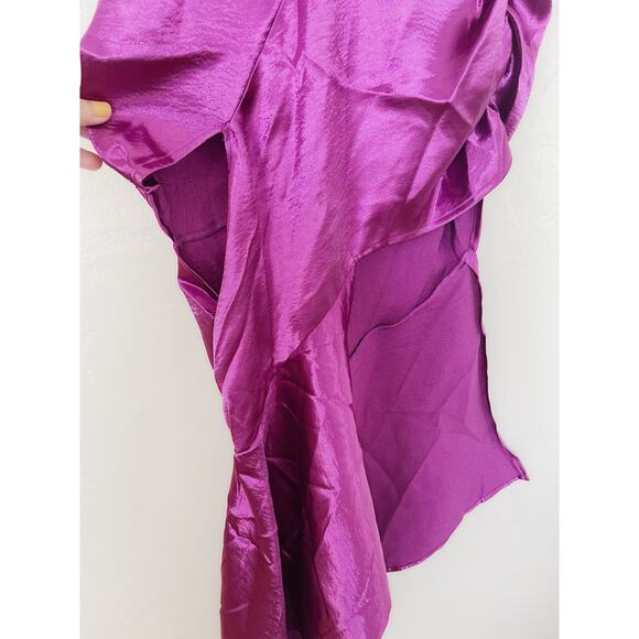 FOR LOVE & LEMONS NWT Bowie Cutout Metallic Dress Purple Size S - Picture 6 of 11
